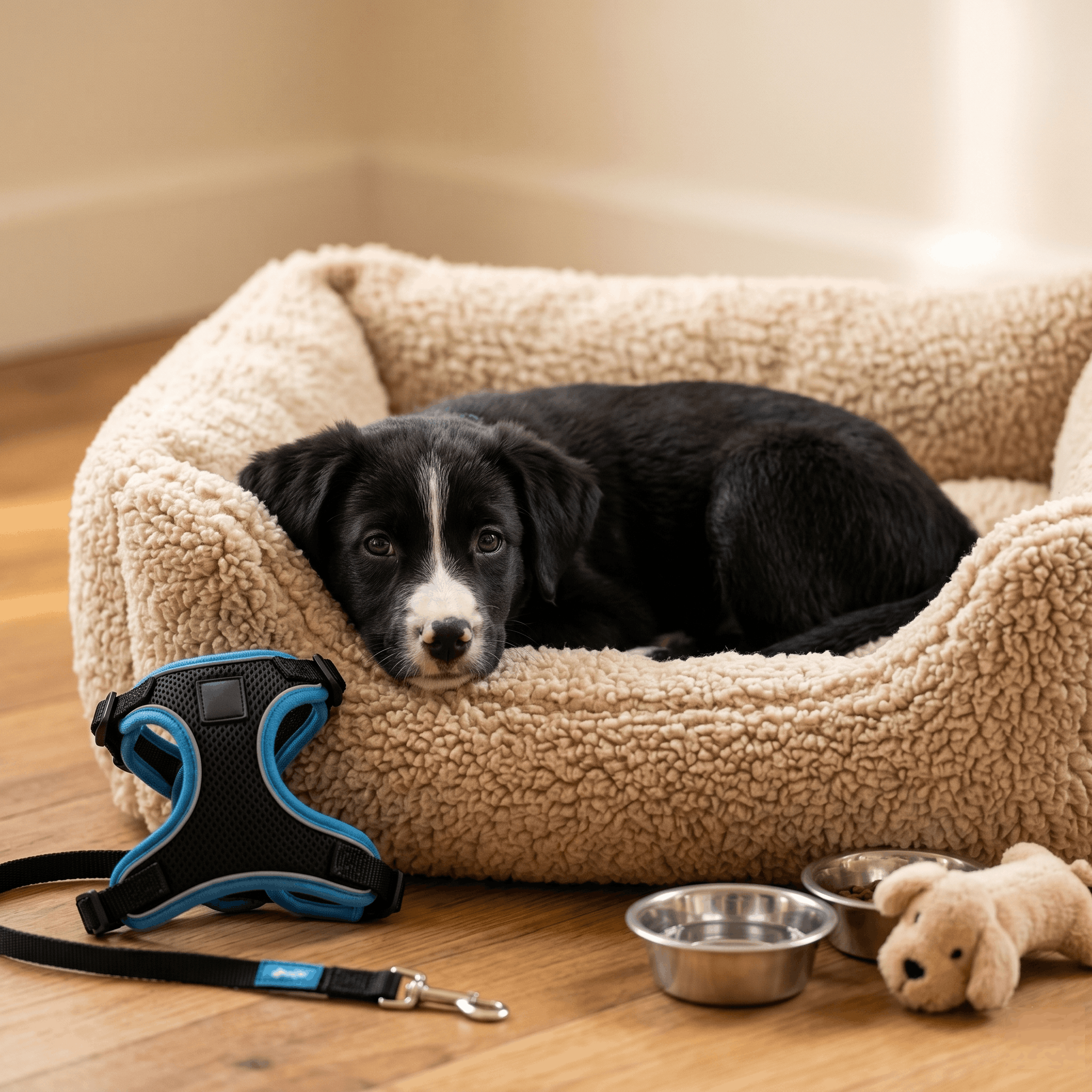 Welpen-Erstausstattung: Bestes orthopädisches Hundebett und Welpennapf für junge Hunde